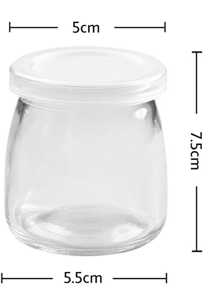 FUFU 12 PCS Yoghurt Jars with Lids, 100ml Glass Containers (12 Count)