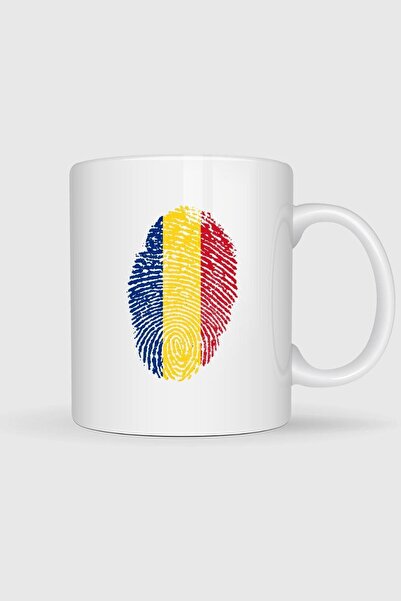 Bahriyeli Collection Romania, Flag, Fingerprint Design Mug Cup