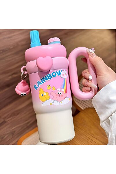 Generic Stylish children's cup or water bottle (30 cm) with straw and handle