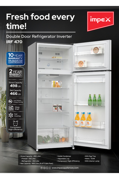 İMPEX 458L No Frost Inverter Refrigerator (IRF420SS)
