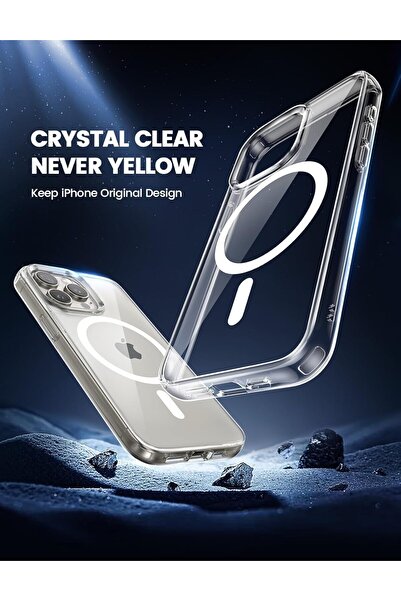 Lamicall iPhone 15 Pro Case MagSafe - Enhanced Anti-Yellowing, N52 Magnet, Ultra-Thin, Military Grad