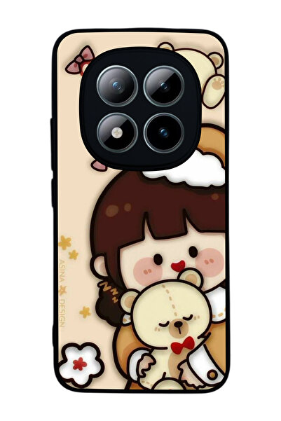 Aksel Kılıf متوافق مع هاتف Xiaomi Redmi Note 15 Pro مطبوع ، أسود غير لامع، سي...