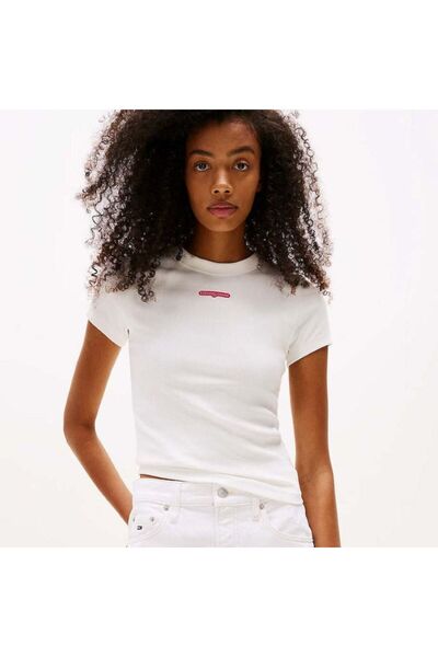 Tommy Hilfiger T-shirt TJW SLIM SCRIPT LABEL SS TEEEXT Women's