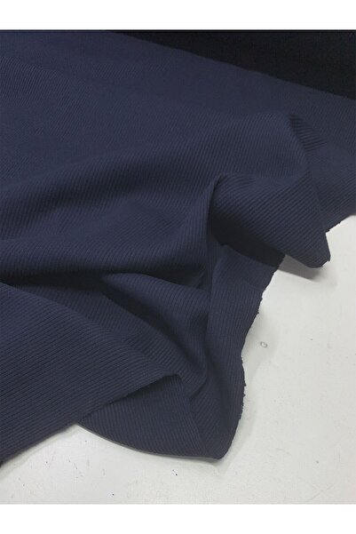 Yiğit Kumaş Thin K Ribbed Knit Thick Corrugated Flexible Fabric Set, Length 18 Meters 1 Ball Navy Blue
