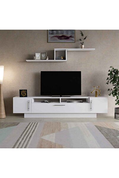 Stylish Home Modern white TV table 180 cm - TV13