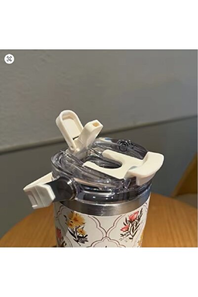 SITARAYURI Sitarayori 900ml Thermal Travel Mug with Floral Pattern and Handle HZ041