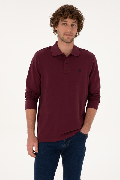 U.S. Polo Assn. Men's Polo Shirt in Burgundy with Embroidered Logo