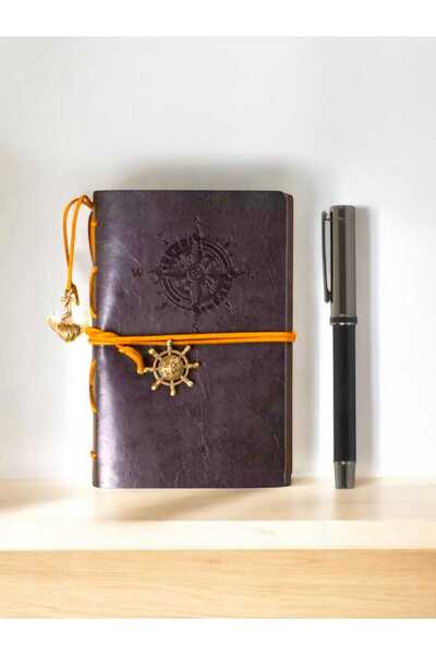 mr shopping Mr Teacher's Day Leather Compass Design Notebook and Pen Set Gift Set Special Design