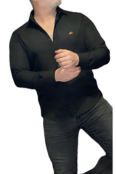 Boomenbex Black Shirt Autumn Winter Lightweight Stretch Fabric New Season