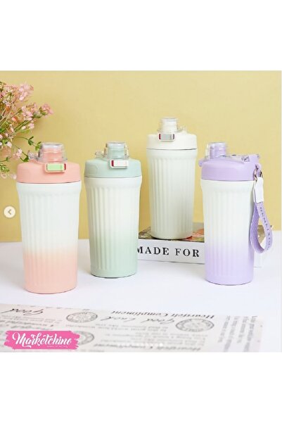 Generic 780ml Color Gradient Ribbed Thermal Water Cup or Flask with Foldable Handle HZ061