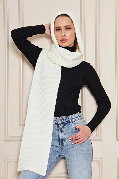 Irmak Kerekli Eșarfă cu glugă cu textura moale pentru femei, șal cu glugă tricotat Selenic 13038