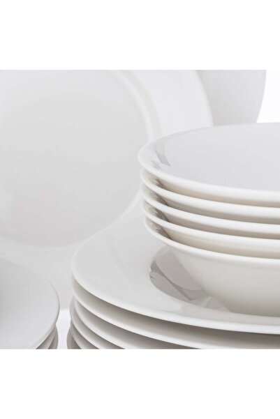 cc bin shihon Fine porcelain dinnerware set, pure white cream color, 24 pieces, for 6 people
