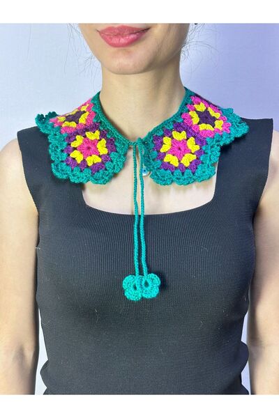 Gönülden Tasarım Guler pentru cămașă pentru femei, cu motiv tricotat manual, ...