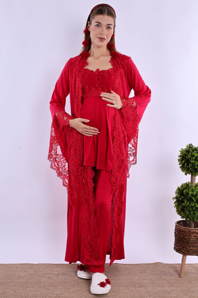ByLohusa Effortt Cherry Dressing Gown Maternity Maternity Pajama Set