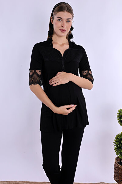 ByLohusa Effortt Black Maternity Pajama Set