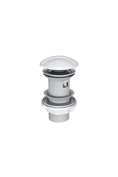 İZ YAPI ELIXIR Pop-Up Lavabo Gideri Seti | Parlak Beyaz Seramik Başlıklı | Taşma Delikli | Standart Ölçü