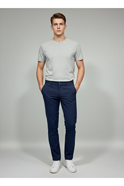 FATELLA Pantaloni pentru bărbați, albastru marin, slim fit, din material elas...