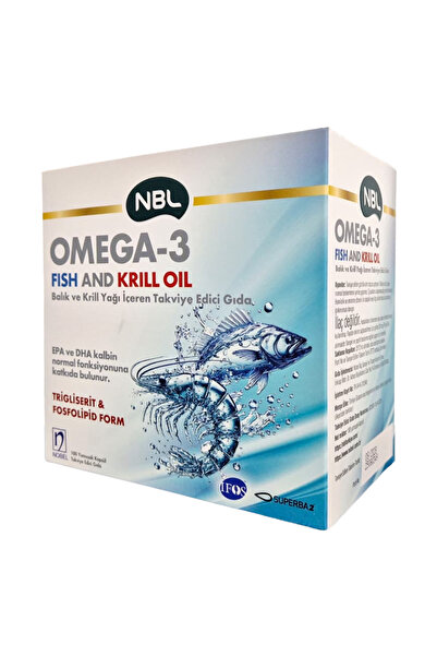 NBL Omega 3 Fish And Krill Oil 100 Kapsül (Balık ve Kril Yağı)