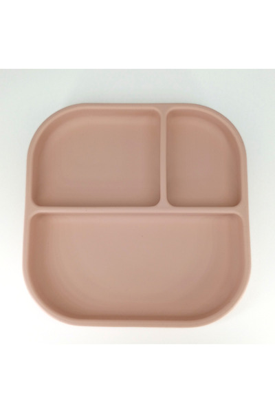 Coccorito Farfurie patrata din silicon compartimentata, Coccorito, Soft Pink