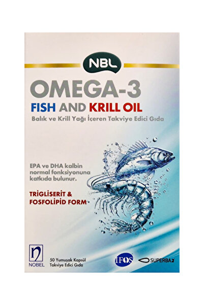 NBL Omega 3 Fish And Krill Oil 50 Kapsül (Balık ve Kril Yağı)