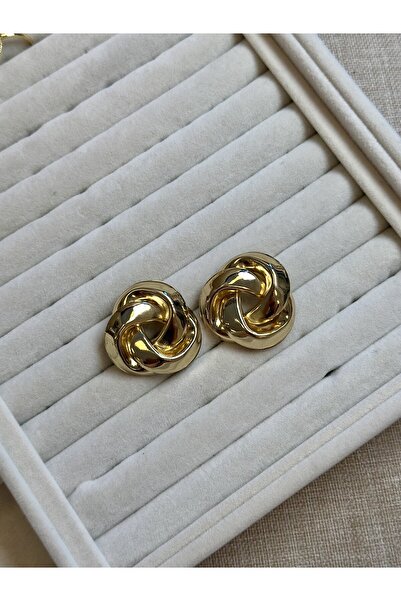 Ladies&Gentlemen Gold Knotted Form Women's Earrings