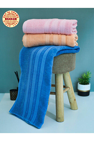 Saf By Arams Jumbo Bath Sheet (3 Pack, 90x180 cm),450 GSM 100% Cotton Highly Absorbent and Quick Dry Towel.