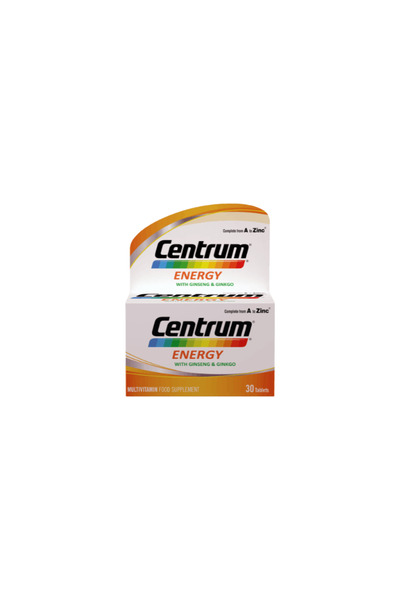 Centrum Energy Multivitamin with Ginseng and Ginkgo Biloba 30 Tablets