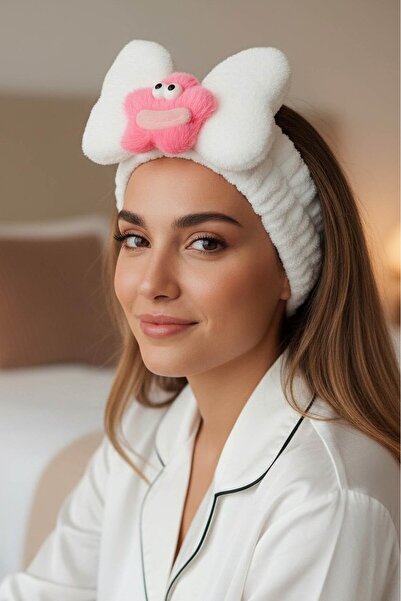 TAKIŞTIR White Color Monster Figured Plush Hair Band