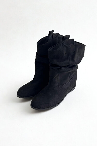 inizio Siyah Süet Gizli Topuk Kadın Bot GD308