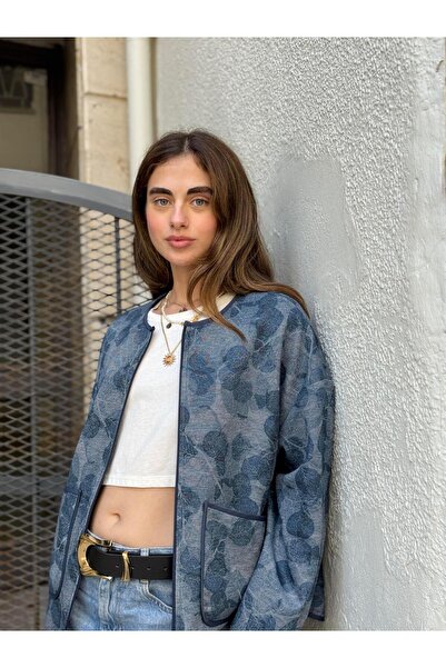 Retrobird Design Transitional Thin Jacket Women's Ash Blue