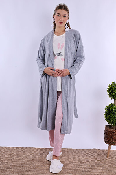 ByLohusa Effortt Pink Dressing Gown Maternity Pajama Set