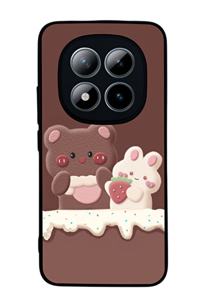 Aksel Kılıf متوافق مع هاتف Xiaomi Redmi Note 15 Pro مطبوع ، أسود غير لامع، سي...