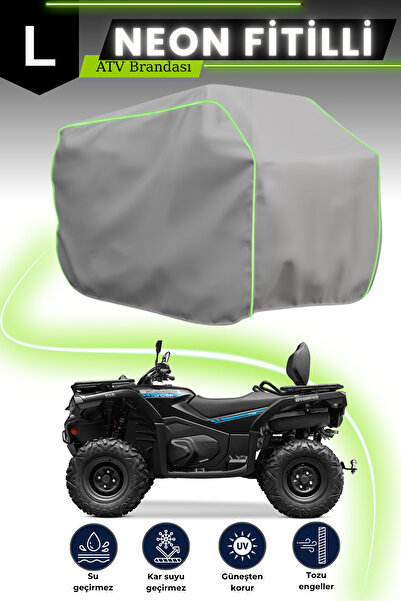 cemku Gri Fitilli Atv Brandası, L Beden, Koruma Örtüsü, Dayanıklı, Su Geçirmez, Güneşten Korur