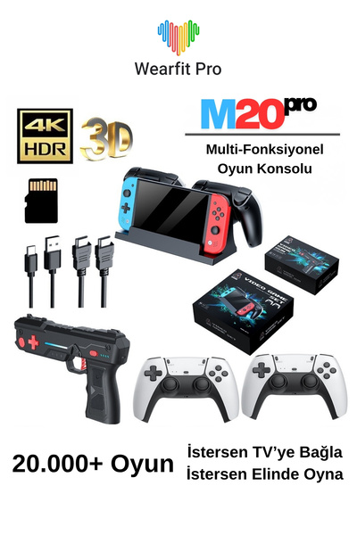 Wearfitpro M20Pro TV Bağlantılı Elde Kullanılabilir Oyun Konsolu Joystick ve ...
