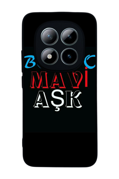 Aksel Kılıf متوافق مع هاتف Xiaomi Redmi Note 15 Pro مطبوع ، أسود غير لامع، سي...