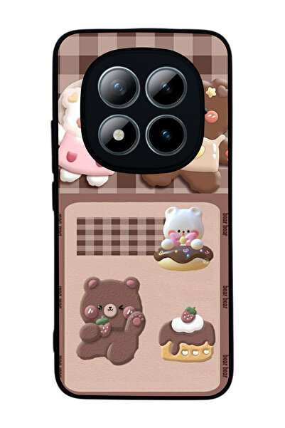 Aksel Kılıf متوافق مع هاتف Xiaomi Redmi Note 15 Pro Plus مطبوع ، أسود غير لام...