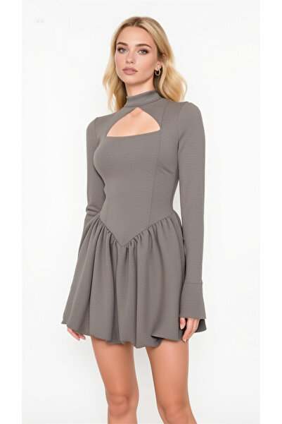 Elif Naz Moda Evi vizon korsajlı balon etekli mini elbise