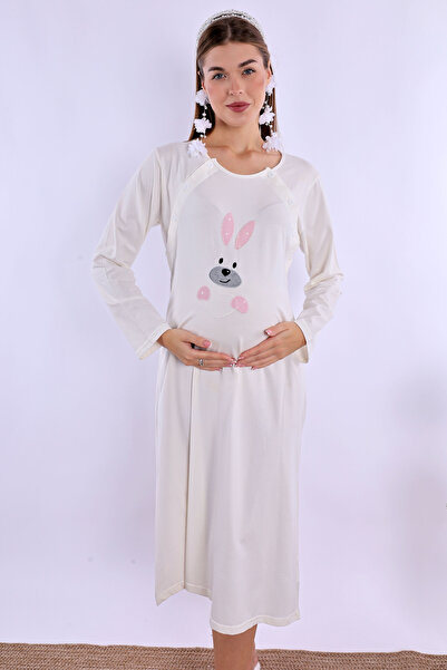 ByLohusa Effortt Pink Pregnant Postpartum Nightgown