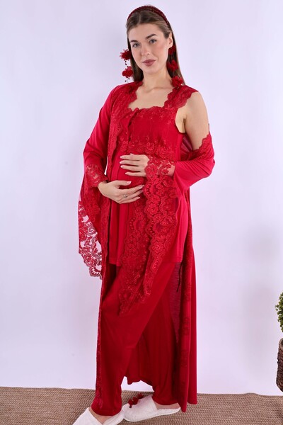 ByLohusa Effortt Cherry Dressing Gown Maternity Maternity Pajama Set