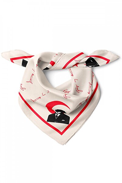 Avoria Atatürk ve Ay Yıldız Desenli Fular