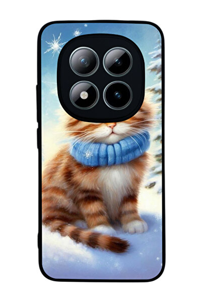 Aksel Kılıf متوافق مع هاتف Xiaomi Redmi Note 15 Pro مطبوع ، أسود غير لامع، سي...