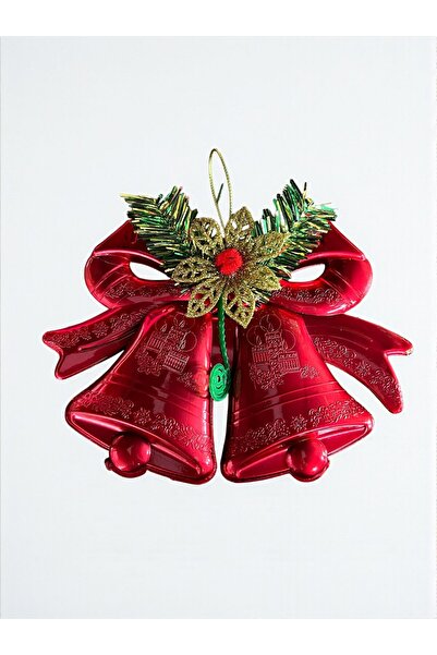 Happyland Yılbaşı Süsü Kırmızı Çanlı Küçük Boy Yılbaşı Ağacı Süsü 15 CM HPY26049