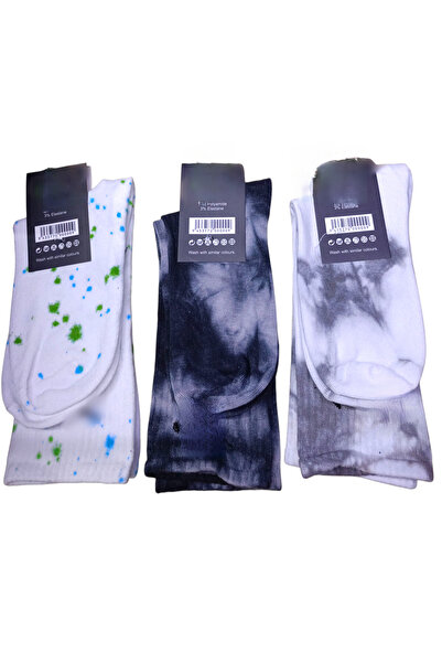 ENGIN 3-Piece Unisex Colorful Logo Long Sports Socks