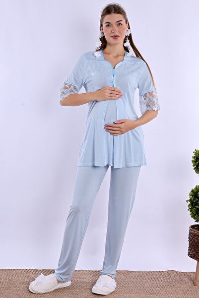 ByLohusa Effortt Blue Maternity Pajama Set