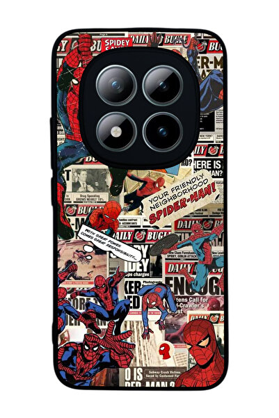 Aksel Kılıf متوافق مع هاتف Xiaomi Redmi Note 15 Pro مطبوع ، أسود غير لامع، سي...