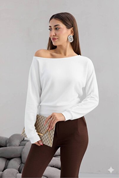 Butik Beyza Combed Cotton Fabric Boat Neck Blouse