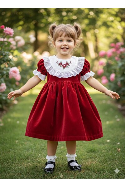 BİLGEN Style ROCHIE DETALIATA PENTRU FATA guler tip Peter Pan ROCHIE DE FESTI...