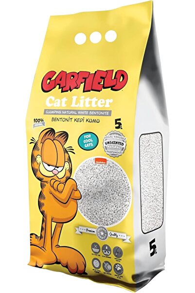 GARFIELD Cat Litter 5L – Unscented, Natural Bentonite, Fast Clumping, Dust-Free, Odor Control, Gentle on Cats