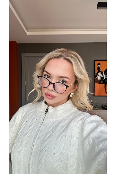 Angel Eyes Black Framed Computer Glasses Blue Light Protective Clear Lens