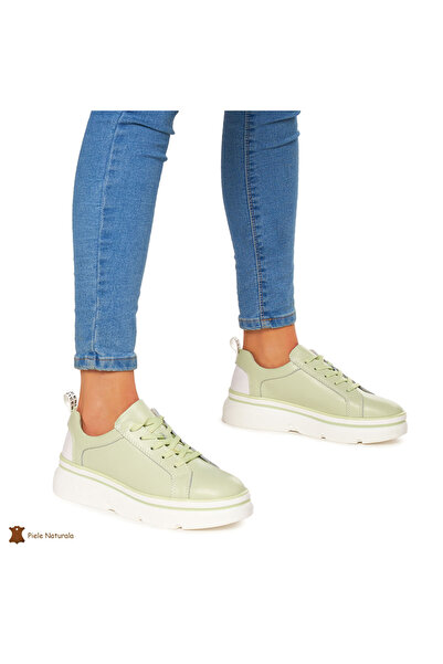 ANGEL BLUE WOMEN'S SHOES IN GENUINE LEATHER CRL0054 Green